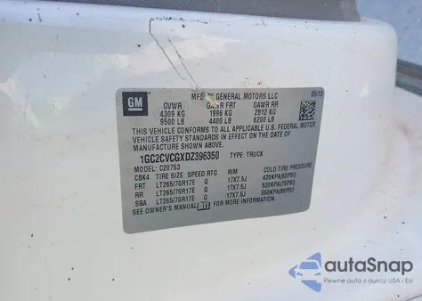 2013 Chevrolet Silverado 2500Hd Work Truck z USA, uszkodzony, nr VIN 1GC2CVCGXDZ396350